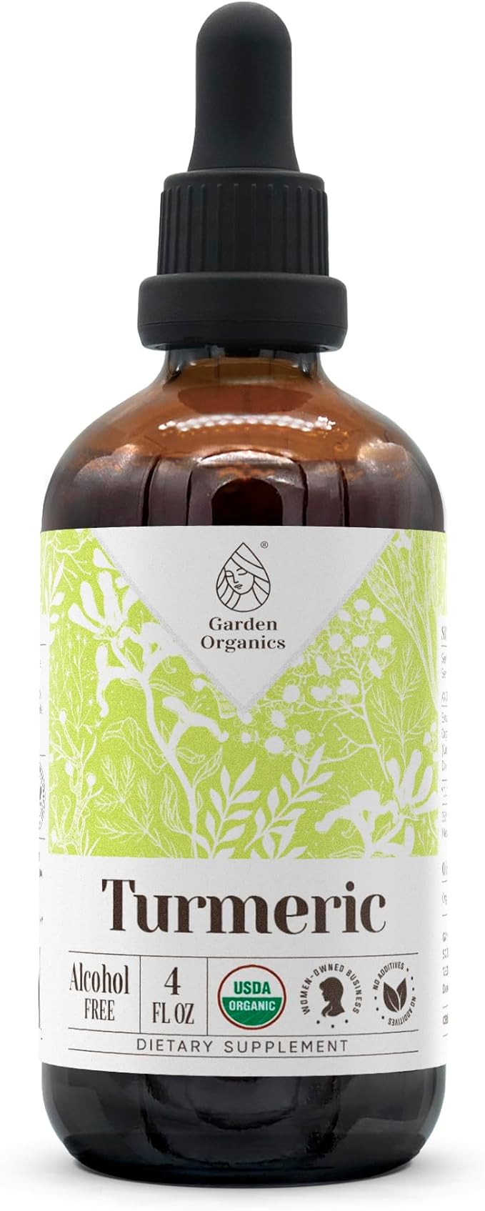 Turmeric USDA Organic Alcohol-Free Extract | High-Potency Tincture Dietary Supplement | Natural Certified Organic Turmeric (Curcuma Longa) Dried Root 4 oz