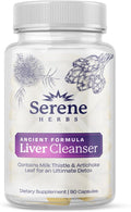Serene Herbs Liver Cleanse Detox &amp Repair Formula – Pure Health Liver Support with Milk Thistle Artichoke &amp Dandelion Root for Fatty Liver &amp Liver Health Herbal Detox Supplement Capsules