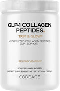Codeage GLP-1 Collagen Powder Supplement - Nextida GC Collagen Peptides - GLP 1 Support - Hydrolyzed Grass-Fed Type I &amp III Unflavored - Non-GMO Gluten-Free Dairy-Free - 10.58 Oz