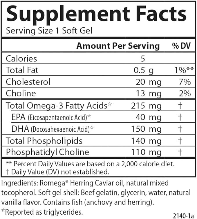 Carlson - Omega-3s with SPMs Phospholipid Omega-3s Pro-Resolving Mediators (PRMs) Healthy Brain Aging Cellular Support 60 Soft Gels