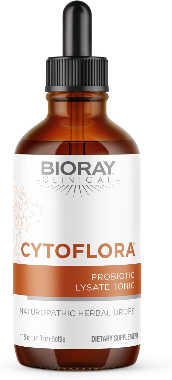 BIORAY Clinical CytoFlora - 4 fl oz - Probiotic Immunity Tonic - Improves Bowel &amp Gut Function - Non-GMO Vegetarian Gluten Free