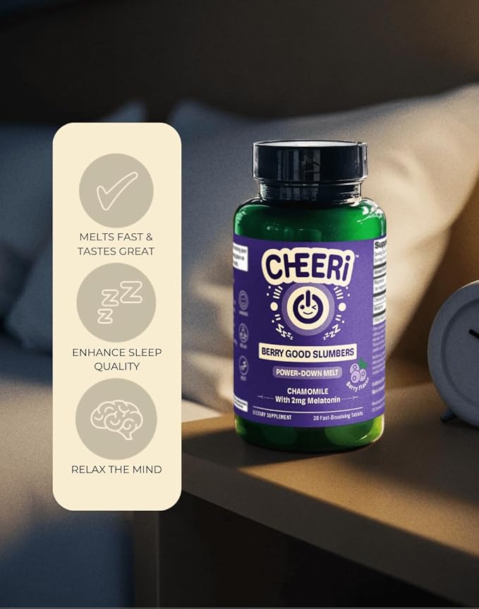 Berry Good Slumbers Melt Sleep Support Supplement with Melatonin Magnesium and Chamomile