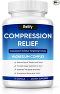 Relify Compression Relief Capsules with 1000mg Magnesium Complex for Women &amp Men Support Back Spine &amp Discs Reduces Pressure Non-GMO 90 Capsules