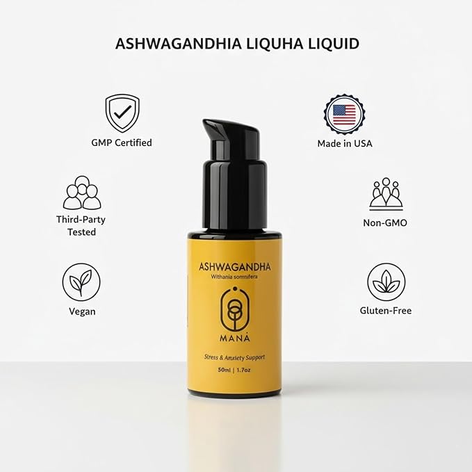 Ashwagandha Liquid 50 ml - Organic KSM-66® Ashwagandha Root Extract - Liquid Herbal Supplement Non-GMO Glueten-Free with a Convenient Pump for Easy Daily use