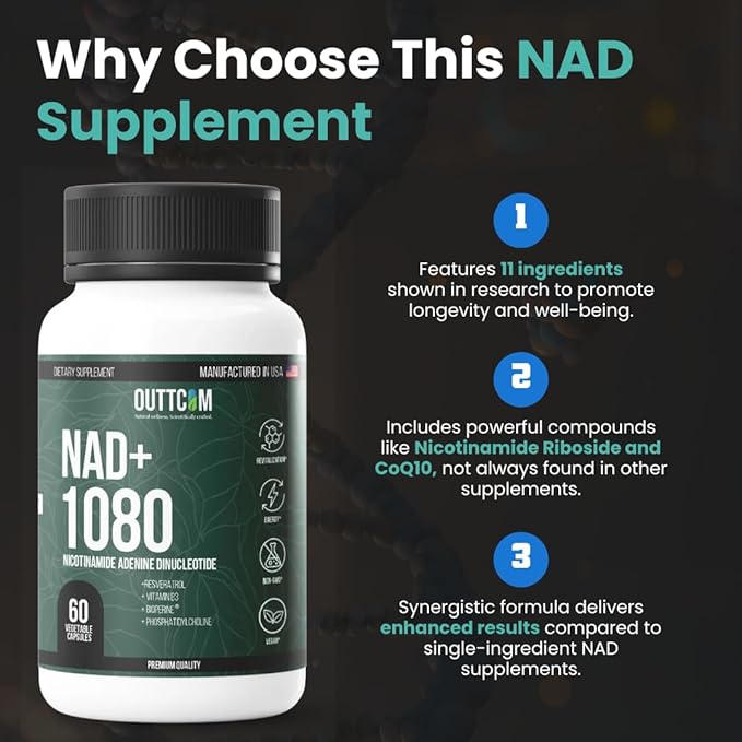 NAD+ Supplement w/Resveratrol B12 Phosphatidylcholine &amp Bioperine – 900mg NAD+ Capsule 60 Vegan Non-GMO Gluten-Free Capsules – Cellular Energy Bioavailability Liposomal Pack of 3