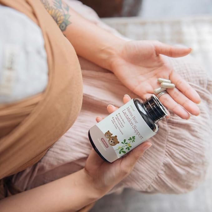 SPRIGS Mama Bear Herbal Lactation Support 120 Capsules | Breastfeeding Supplement with Galactagogue Herbs Like Fenugreek &amp Milk Thistle to Support Breastmilk Production | for Nursing or Pumping M
