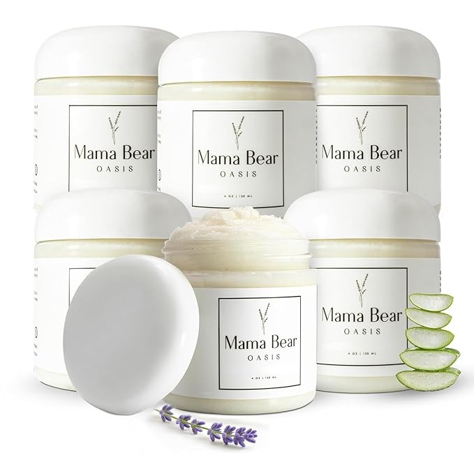 Mama Bear Oasis Lotion - Magnesium Cream - Lavender Magnesium Lotion for Foot Hands Legs Toes Includes Arnica Vitamin B6 Aloe Vera MSM (Pack of 6)