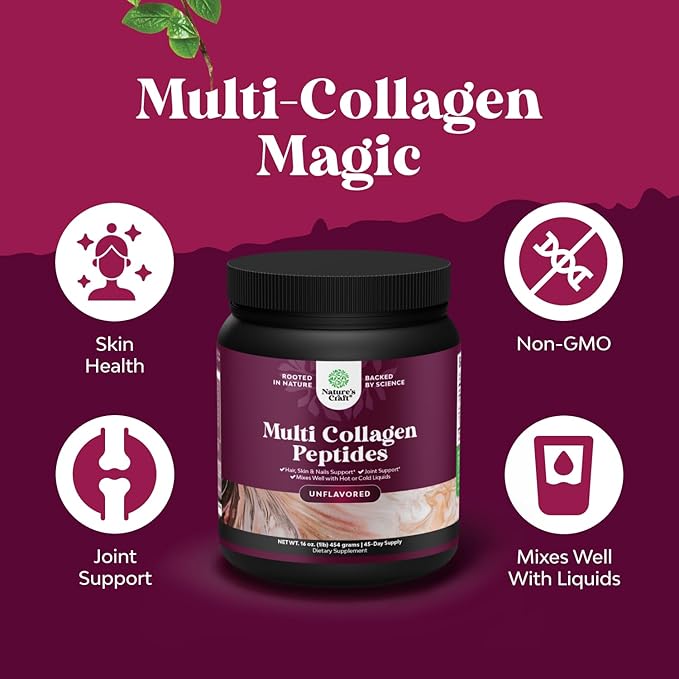 Bundle of High Absorption Magnesium Glycinate Capsules for Calming Sleep Plus Muscle Bone &amp Nerve Support and Multi Collagen Protein Powder for Women and Men - Hair Skin and Nails Vitamins