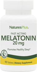 NaturesPlus Melatonin 20 mg - 90 Fast-Acting Tablets - Vegan Gluten Free - 90 Servings