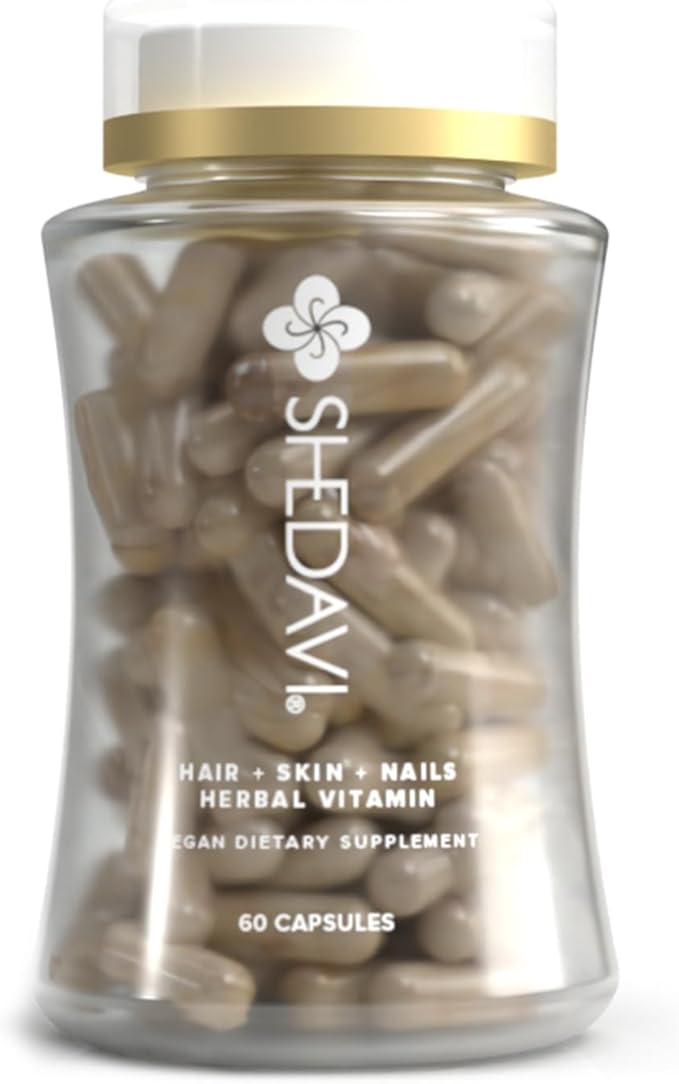 Shedavi Iconic Natural Hair Vitamins for Fast Hair Growth - Pure Hair Supplements Formulated with Vitamins to Promote Thicker Stronger Hair - Vegan Hair Care for Hair Loss - Non-GMO (60 Capsules)