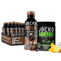 Jocko Mölk Grass Fed Protein Shakes - Ready to Drink (pack of 12) Chocolate + Jocko Fuel Daily Greens Pineapple Coconut