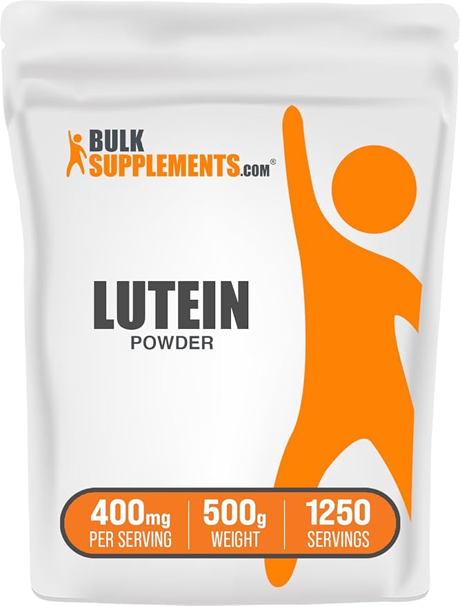 BulkSupplements.com Lutein Powder - from Marigold Flower Extract Eye Supplement Lutein 20mg - Antioxidant Source Gluten Free 400mg per Serving 500g (1.1 lbs) (Pack of 1)