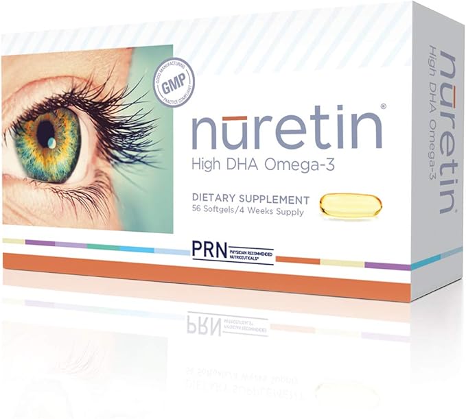 Nuretin - High DHA Omega-3 Fish Oil Supplement (1000mg DHA &amp 200mg EPA) - Support Healthy Retinal Function - Re-esterified Triglyceride Form –Eye Health Supplements for Adults – 1 Month Supply