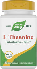 Nature's Way L-Theanine Stress Support* Promotes Relaxation* 200 mg per 2-Capsule Serving Vegan 180 Capsules (Packaging May Vary)