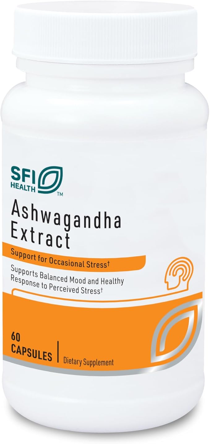 SFI Health Klaire Labs Ashwagandha Extract 300mg - Ashwagandha Supplement to Promote Memory Cognitive Function &amp Healthy Stress Response - Hypoallergenic Ashwagandha Root Extract (60 Capsules)