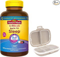 Nature Made Wellblends Back to Sleep 120 Fast Dissolve Tablets Lower Dose Melatonin 1 mg L theanine 100 mg and GABA 100mg Sleep Supplement Bundle with a Pill Oragnizer (2 Items)