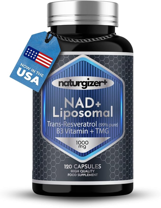 Liposomal NAD+ Supplement with Resveratrol TMG &amp Vitamin B3 | 4-in-1 Healthy Aging &amp Cellular Energy Support | High Absorption NAD Plus for Men &amp Women Over 40 | 120 Capsules