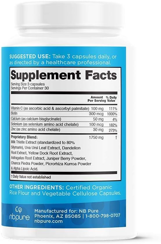 nbpure Liver Fend Liver Detox and Cleanse Milk Thistle and Liver Support Supplement 90 Count