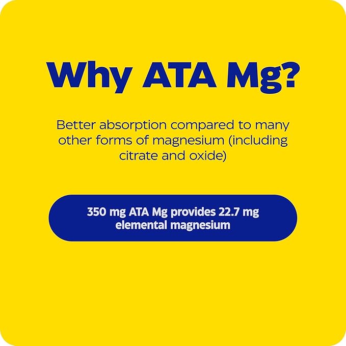 Enzymedica Magnesium Mind with ATA Mg 24% Faster Absorption High-Bioavailability Magnesium for Sleep Stress &amp Cognition 60 Count