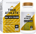 True Athlete ZMA + L Theanine Capsules Zinc Magnesium and Vitamin B6 Supplement for Active Men and Women Supports Recovery and Relaxation Gluten Free Sugar Free 90 Capsules