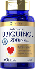 Carlyle Ubiquinol 200mg | 60 Softgels | High Absorption | Active Form of CoQ10 | Non-GMO Gluten Free Supplement