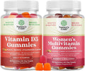 Bundle of Vitamin D3 Gummies with 2000IU per Serving Bone Muscle &amp Immune Support and Delicious Daily Multivitamin for Women for Energy and Immunity - Gummy Vitamins for Women's Health &amp Welln