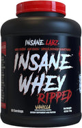 Insane Labz Insane Whey Ripped Lean Muscle Building Protein with L-Carnitine and CLA Oil Powder 5lbs 60 Servings Vanilla