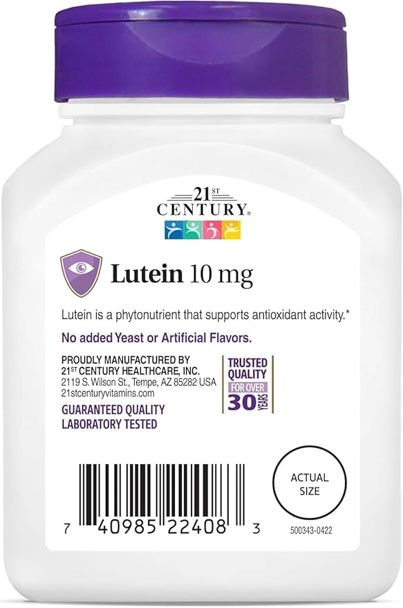 21st Century Lutein 10 mg - 60 Tablets Pack of 5