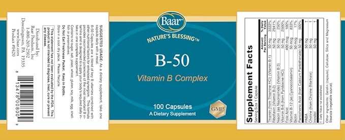 B-50 Vitamin B Complex 100 Veg Capsules