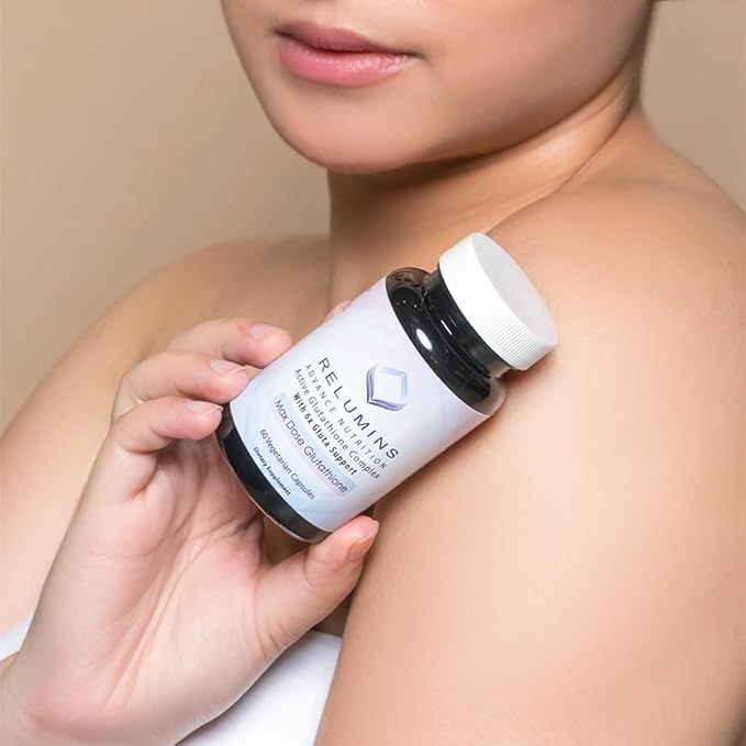 Relumins Advance White Active Glutathione Complex - Max Dose 900mg Glutathione with 6X Boosters ALA &amp NAC - Spring Glow Essentials Anti-Aging &amp Skin Brightening Supplement - 60 Caps x 10 Bott