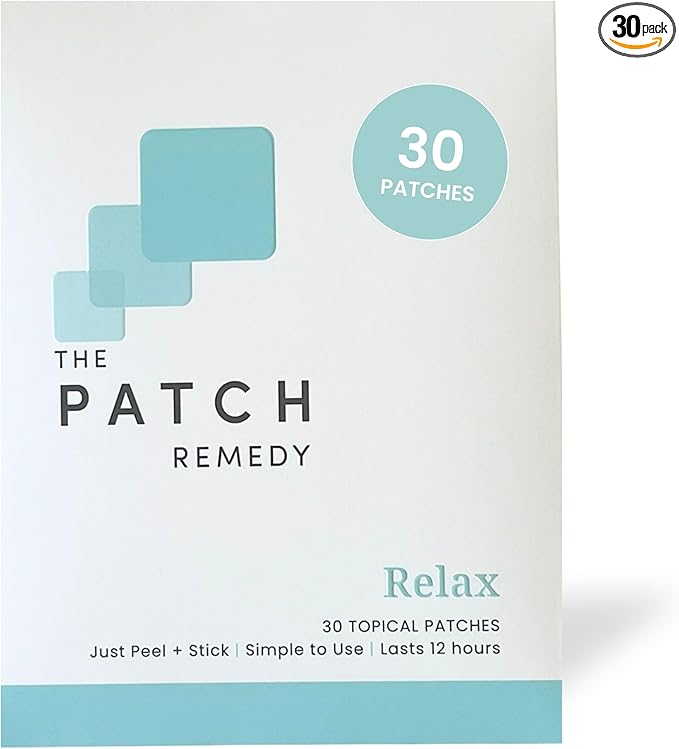 The Patch Remedy Relax Patch | L-Theanine Lemon Balm Valerian Ashwagandha Passionflower | 30 Patches