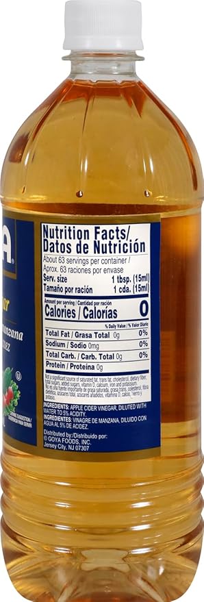 Goya Foods Apple Cider Vinegar 32 Fl Oz (Pack of 12)