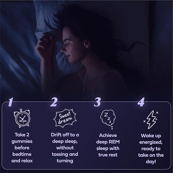 SweetDreams Dream Gummies Natural Sleep Aid for Adults 5mg Melatonin Magnesium &amp L-Theanine - Vegan Gummy Supplement - Melatonin Gummies for Deeper Sleep (60 Count - Lullaby Berry)