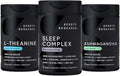 Sports Research De-Stress &amp Sleep Bundle - Melatonin-Free Sleep Complex Double Strength L-Theanine Supplement and Ashwagandha Softgels with Coconut MCT Oil for Relaxation Calm &amp Sleep Suppor