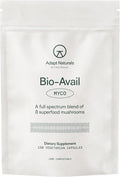 Adapt Naturals Bio-Avail Myco - 8-in-1 Bioavailable Mushroom Supplement Mushroom Complex - Chaga Cordyceps Reishi Lions Mane - Blood Pressure Memory Immune - 120 Capsules
