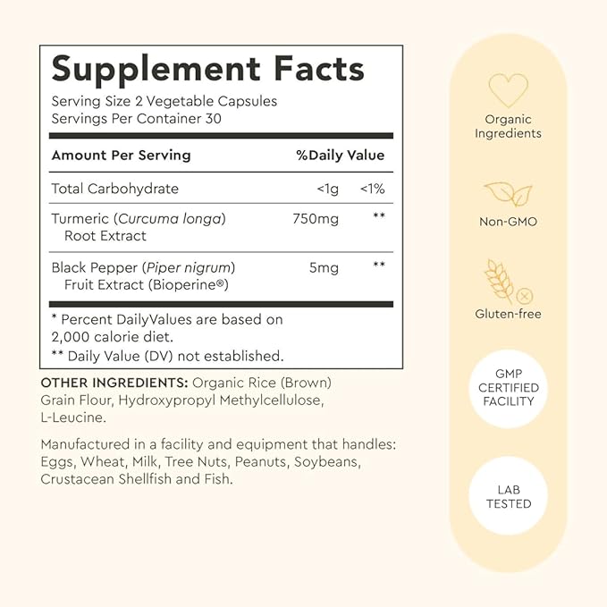 Alaya Naturals Turmeric Curcumin Supplement with BioPerine – 750mg Per Serving 95% Curcumin Extract Turmeric Capsules for Joint Comfort Mobility &amp Absorption – Non-GMO Vegan Lab Tested