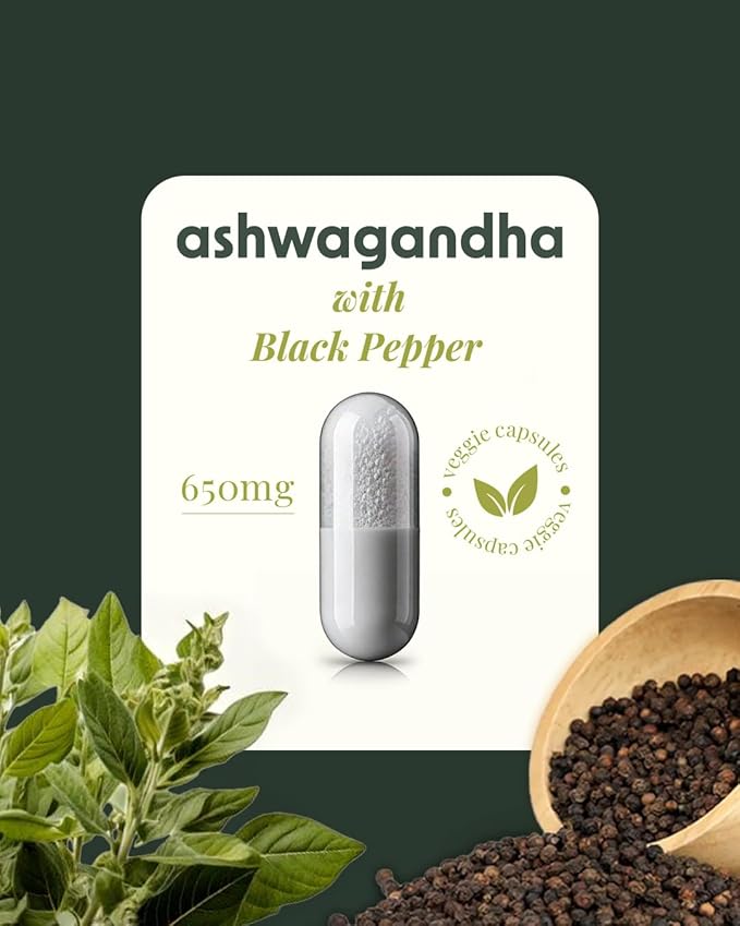Alpha &amp Omega Nutrition Ashwagandha 650mg with Black Pepper Extract 120 Veggie Caps for Stress Relief Natural Mood Support Energy &amp Focus GMO Free 2 Month Supply