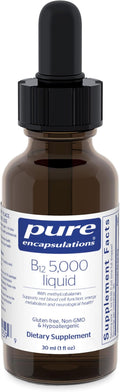 Pure Encapsulations B12 5000 Liquid - Vitamin B12 Methylcobalamin Supplement to Support Energy Nerve Health Cognitive Function &amp Blood Cells* - Liquid Drops - 1 Fl Oz