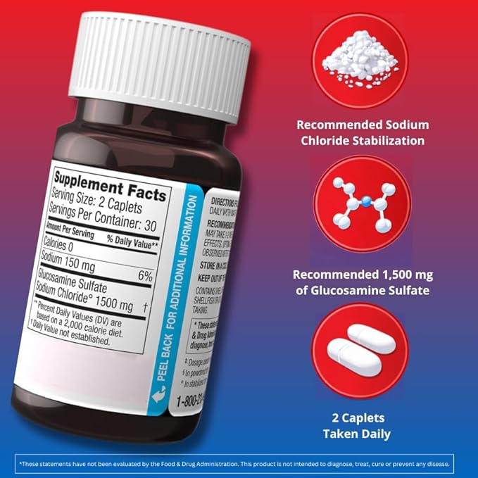 DONA Crystalline Glucosamine Sulfate 60 caplets (3 Pack)F
