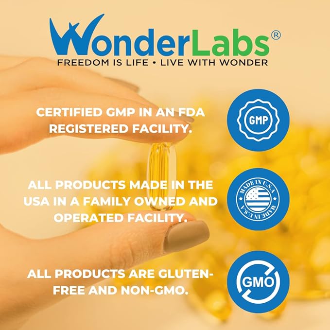 Wonder Laboratories EZ Omega-3 Atlantic Menhaden Fish Oil Supplement 2000 mg Burpless Made in The USA Perfect Balance of EPA+ DHA + DPA 180 Softgels