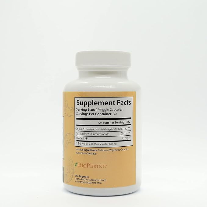 Turmeric Curcumin 1300mg - Extra‑Strength Joint &amp Inflammation Support - High Absorption with Black Pepper Extract - 95% Curcuminoids Joint Support Supplement - 60 Capsules