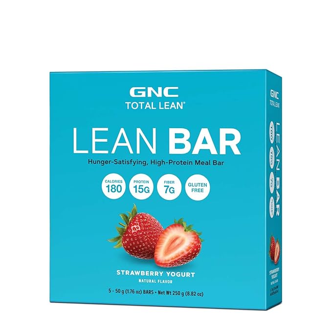 GNC Total Lean Lean Bar Strawberry Yogurt 5 Bars Supports a Healthy Metabolism