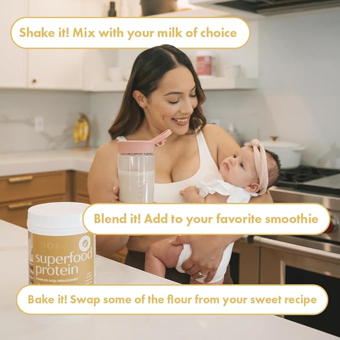 Boobie Body Superfood Protein Pregnancy and Postpartum Meal Replacement Shake Vanilla Chai Flavor | 19g Protein | Safe for Lactation &amp Motherhood | Organic Vegan Zero Sugar 1 Tub (20 Servings)