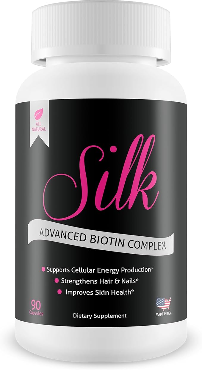 Silk Advanced Biotin Complex- Promotes Stronger Longer Hair-Healthier Skin- Ultimate Nail Strength