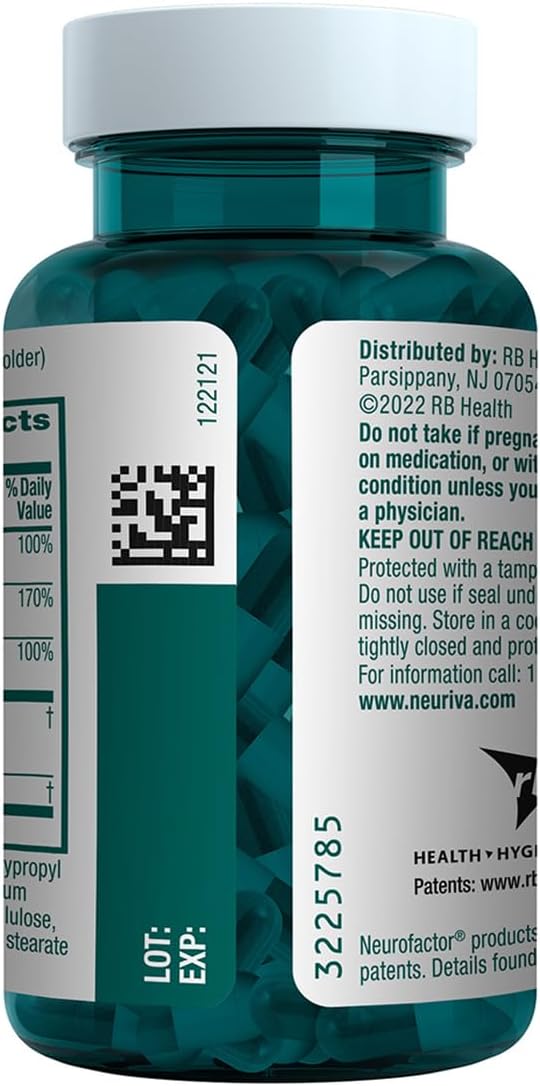 NEURIVA Plus Brain Supplement for Memory Focus &amp Concentration + Cognitive Function with Clinically Tested Nootropics Phosphatidylserine and Neurofactor VIT B6 &amp B12 30 Count Capsules (3 Pa
