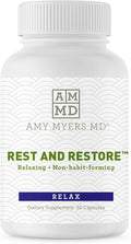 Amy Myers MD Rest and Restore - Supplement Supports Healthy Sleep Cycle - Aid Physical Relaxation with Magnesium Glycinate Chelate &amp L-Theanine - Supplement Aids Sleep - 60 Capsules (30 Servings)