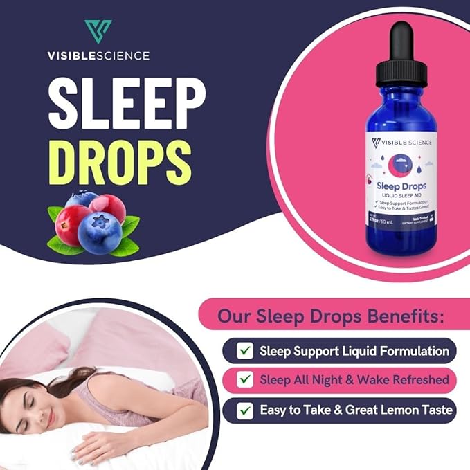 Sleep Drops – Berry Flavor Liquid Sleep Aid with Melatonin L-Theanine &amp Botanicals – Fast-Acting Natural Sleep Support – Alcohol-Free – 2 fl oz (60 mL)