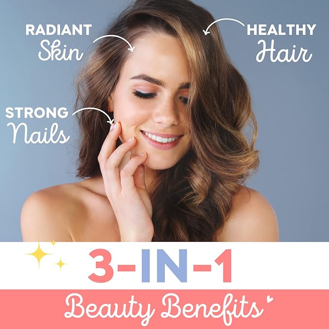 Biotin Hair Gummies For Women Men | No Added Sugar | For Healthy Hair Growth Skin Glow &amp Strong Nails | Strawberry Flavor Veg Gummy Bear Supplement - 60 Count (Pack of 1)