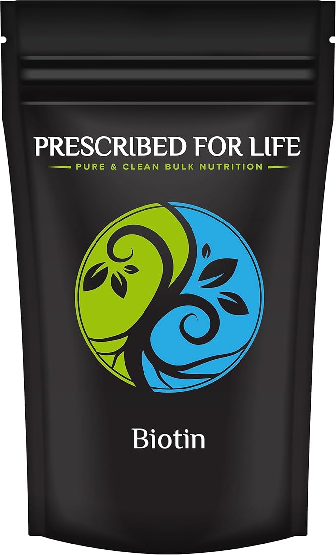 Prescribed For Life Biotin Powder Vitamin B7 for Skin Nail and Hair Health USP Grade (14g)