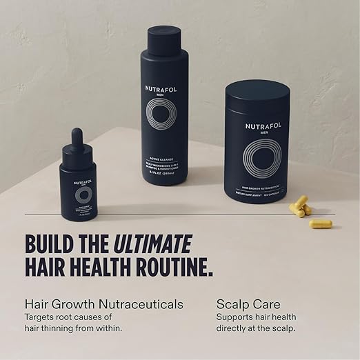 Nutrafol Men's Hair Growth Supplements Clinically Tested for Visibly Thicker Hair and Scalp Coverage Dermatologist Recommended - 1 Month Supply